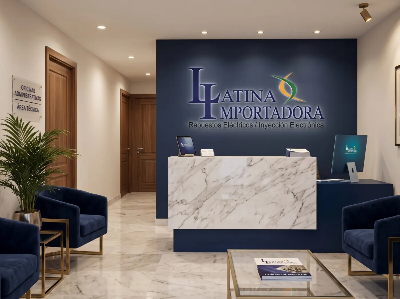 Recepción de la oficina de Importadora Carjativa en Quito