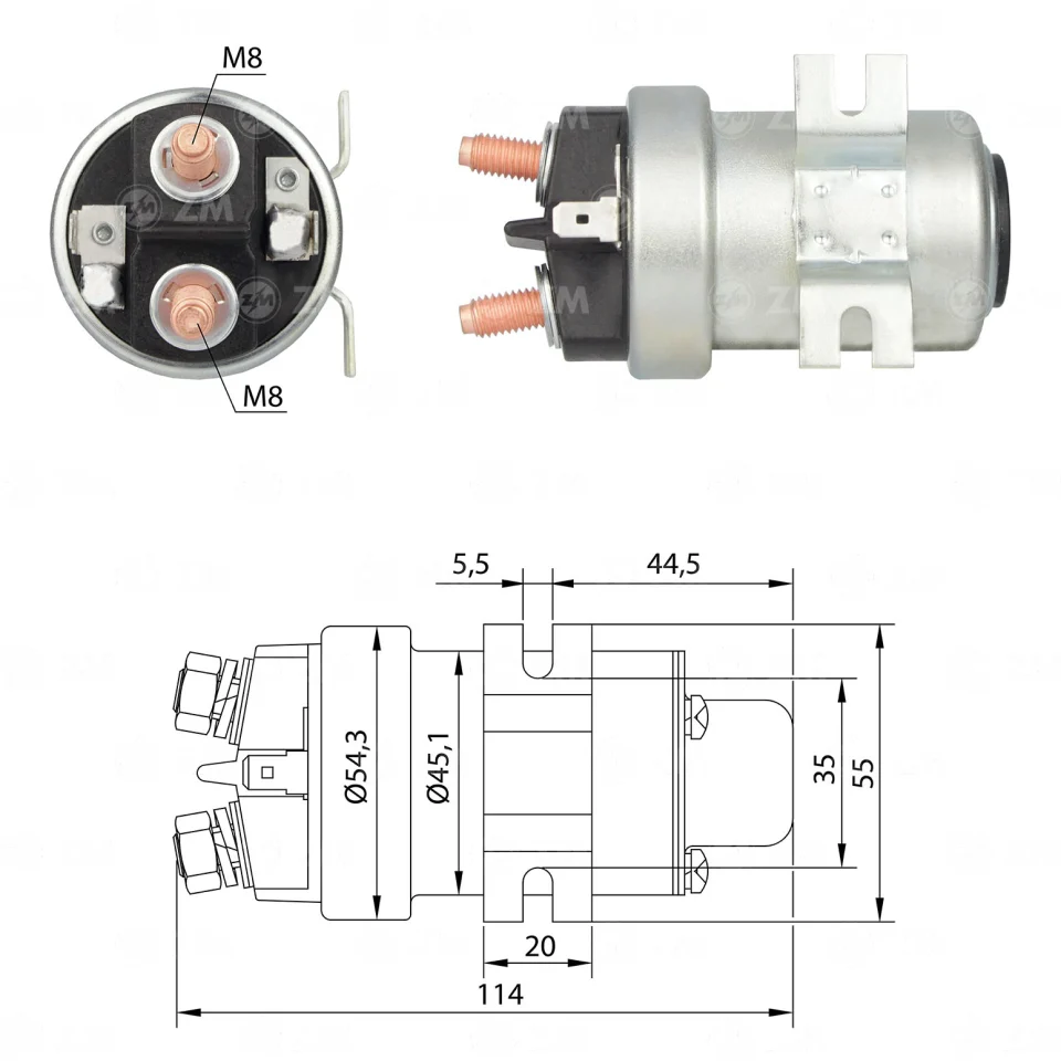 ZM-404 — Solenoides y Relés