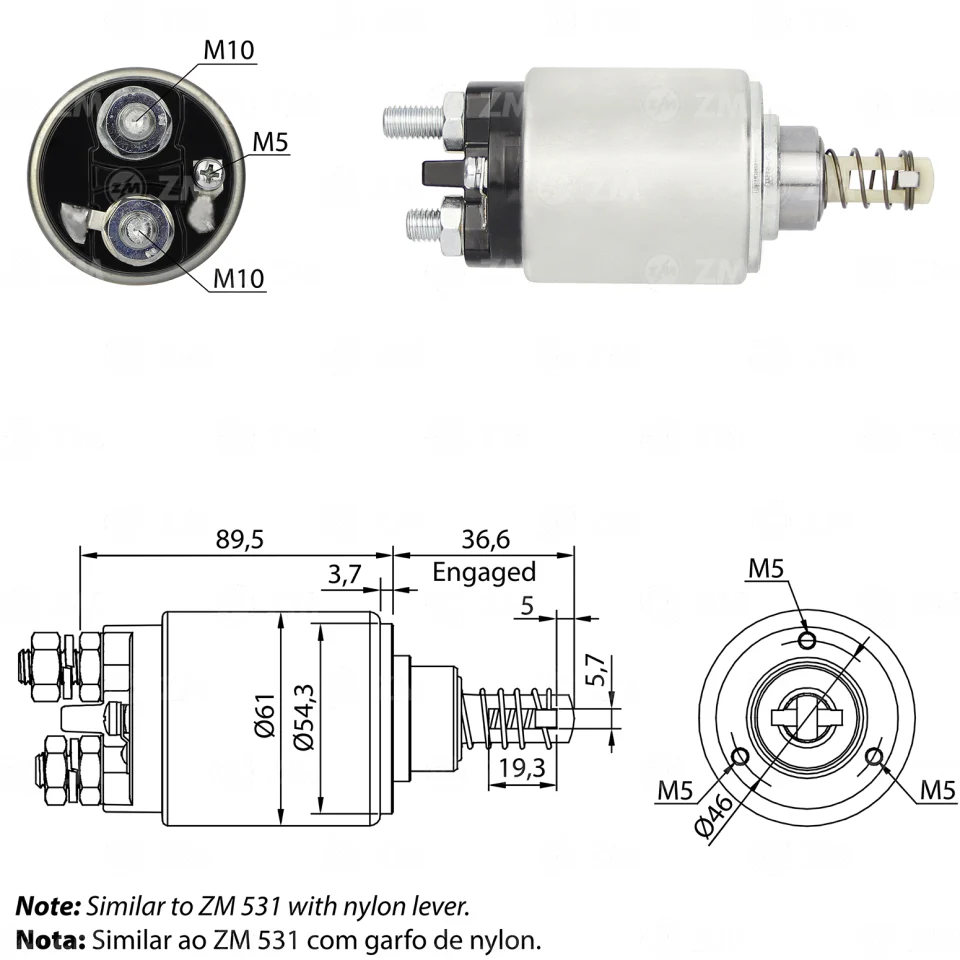 ZM-631 — Solenoides y Relés