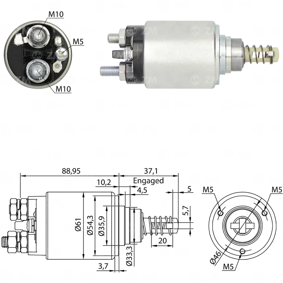 ZM-645 — Solenoides y Relés