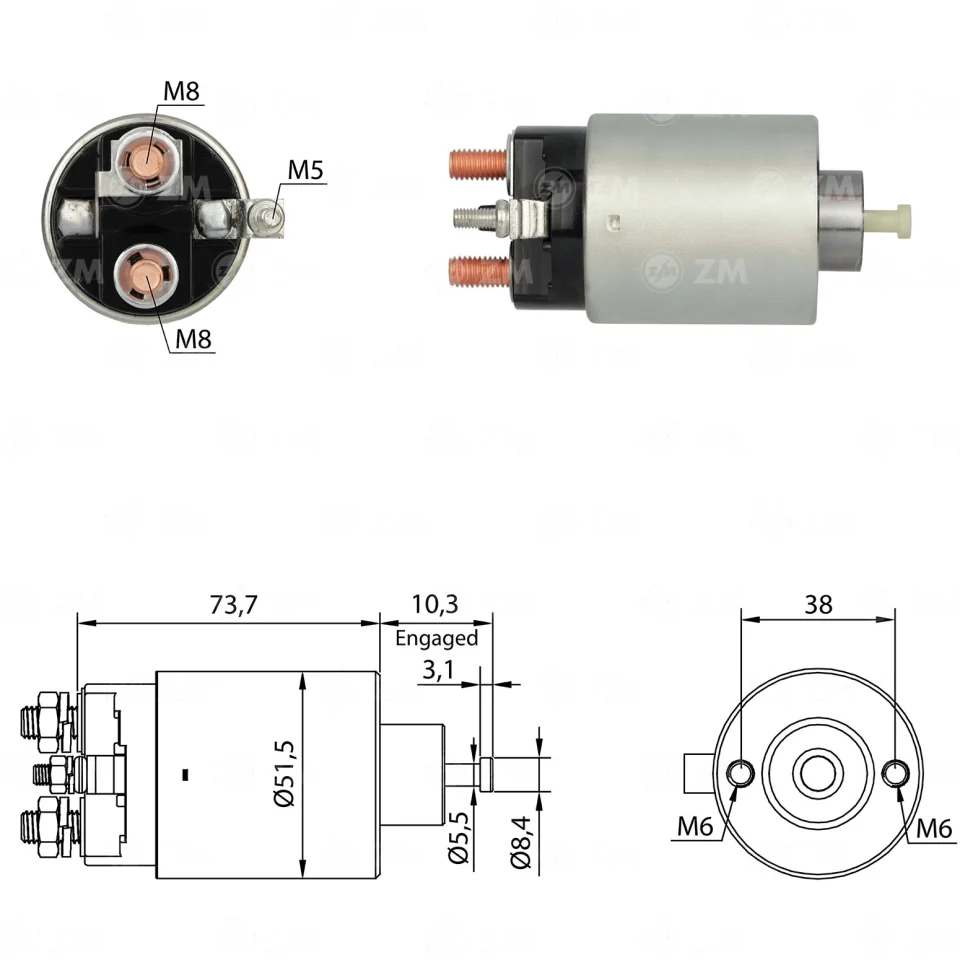 ZM-695 — Solenoides y Relés