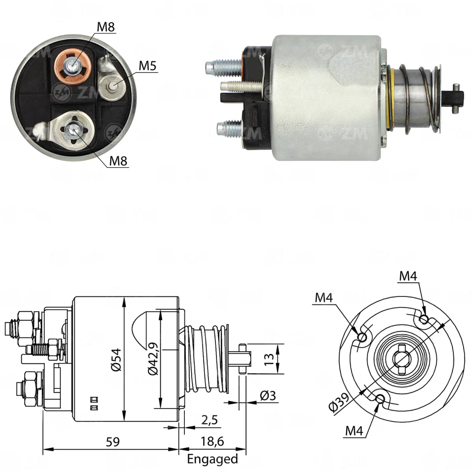 ZM-7-492 — Solenoides y Relés