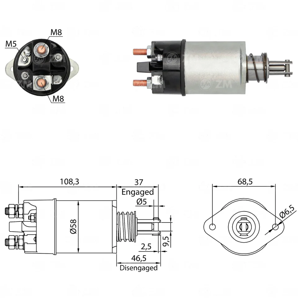 ZM-801 — Solenoides y Relés