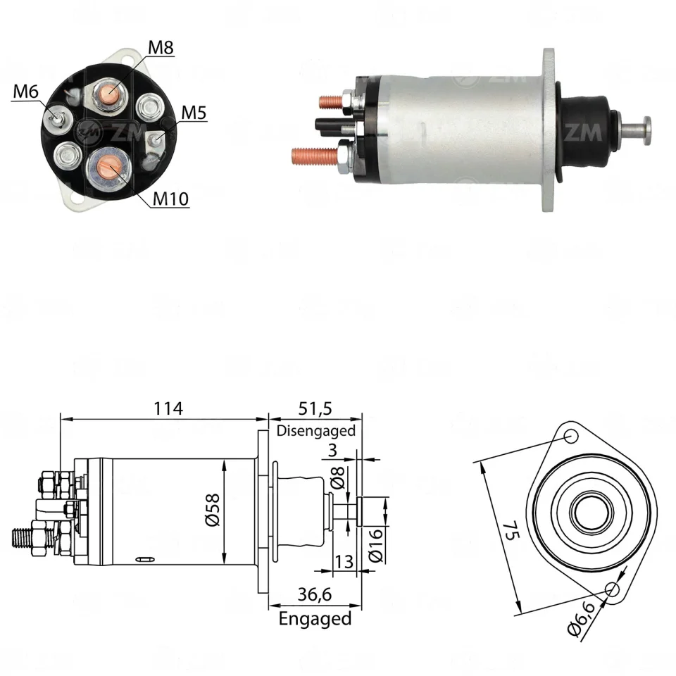 ZM-815 — Solenoides y Relés