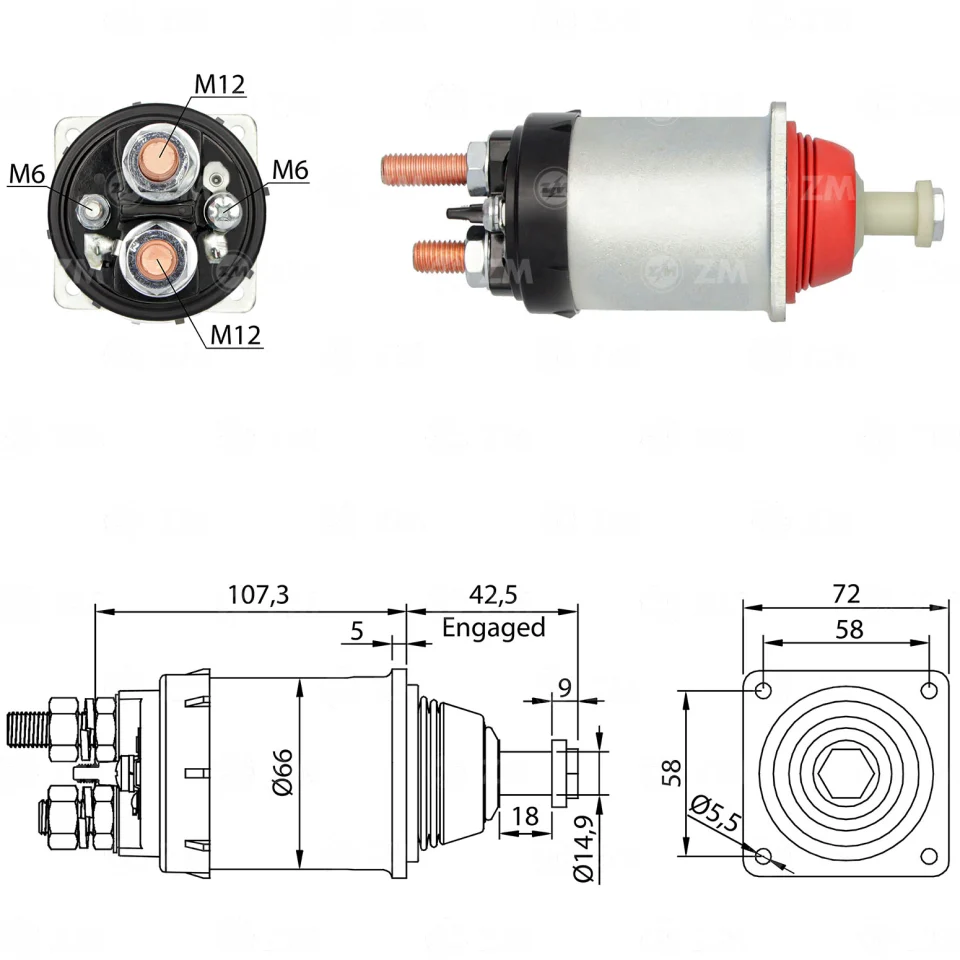ZM-835 — Solenoides y Relés