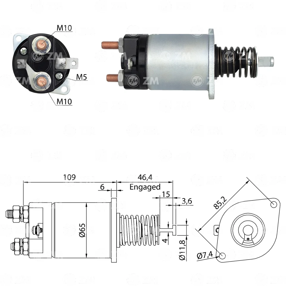 ZM-855 — Solenoides y Relés