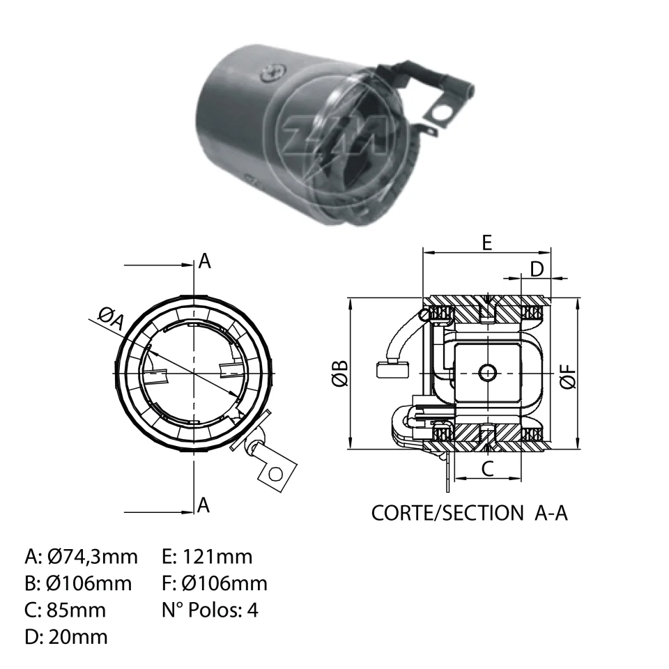 ZM-8912701 — Componentes Motor de Arranque