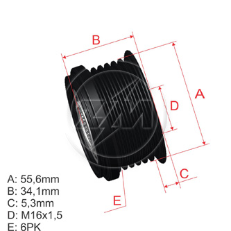 ZM-9600038 — Poleas Rueda Libre