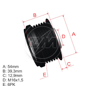 ZM-9601224 — Poleas Rueda Libre