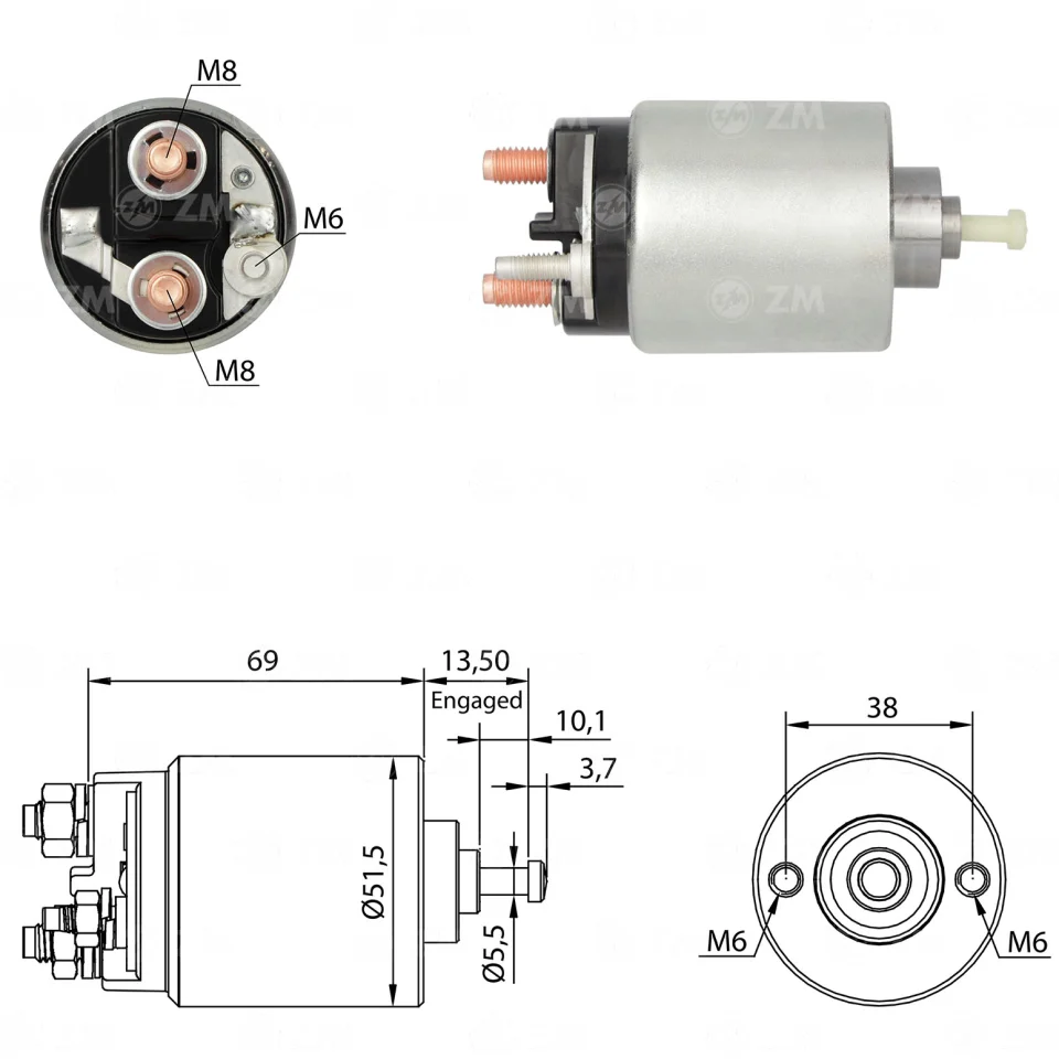 ZM-961 — Solenoides y Relés