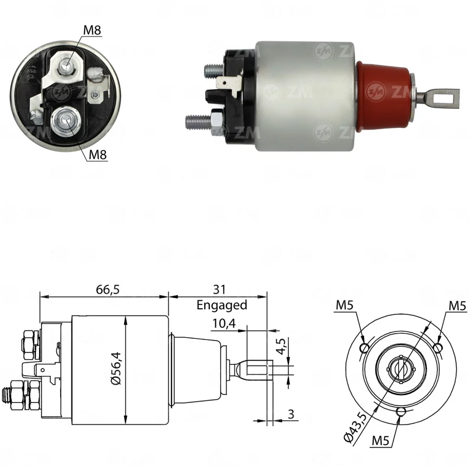 ZM-975 — Solenoides y Relés